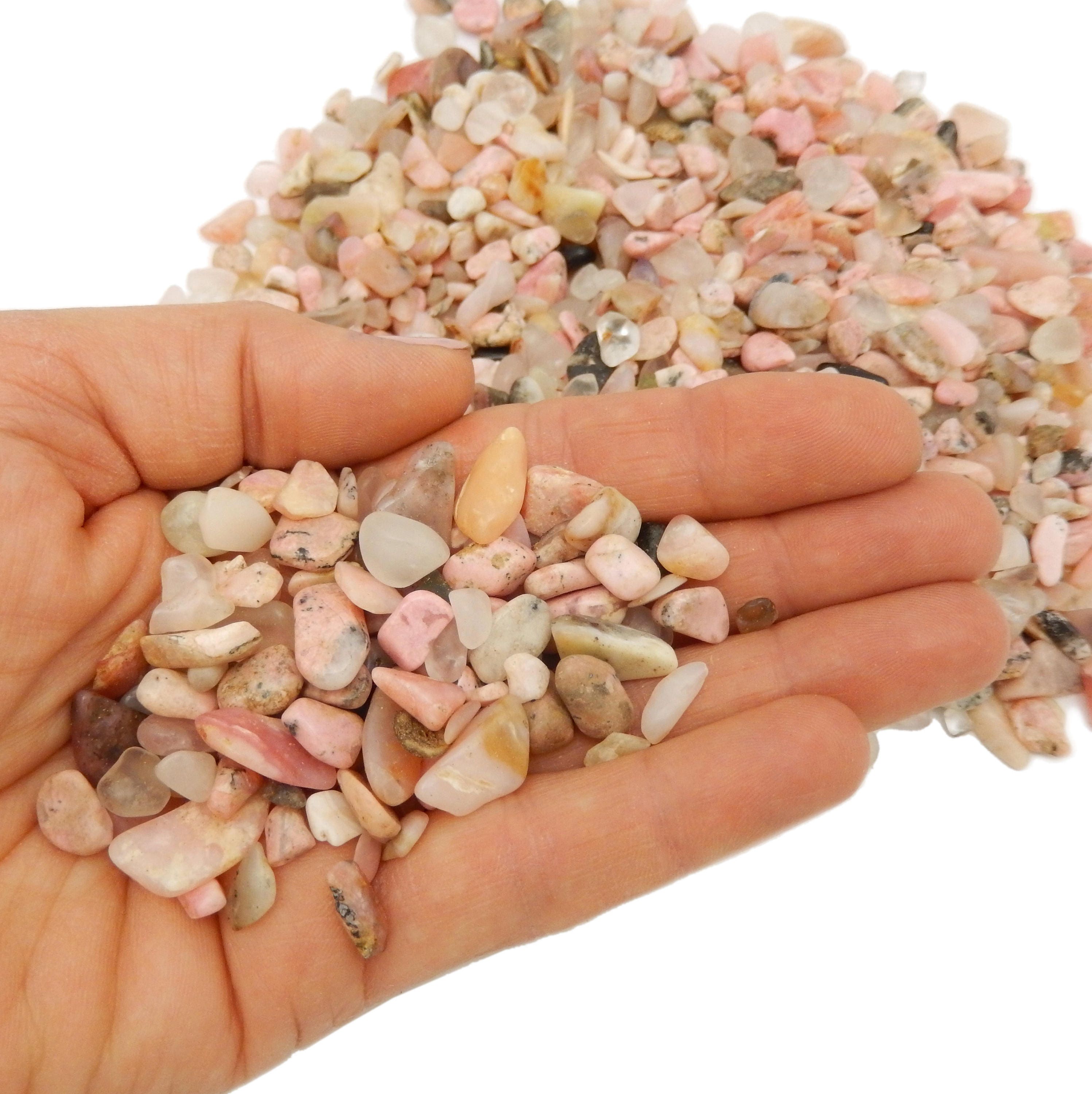 Pink Opal Tumbled Stones - Tiny Size, Jewelry Making, Gardening Decor