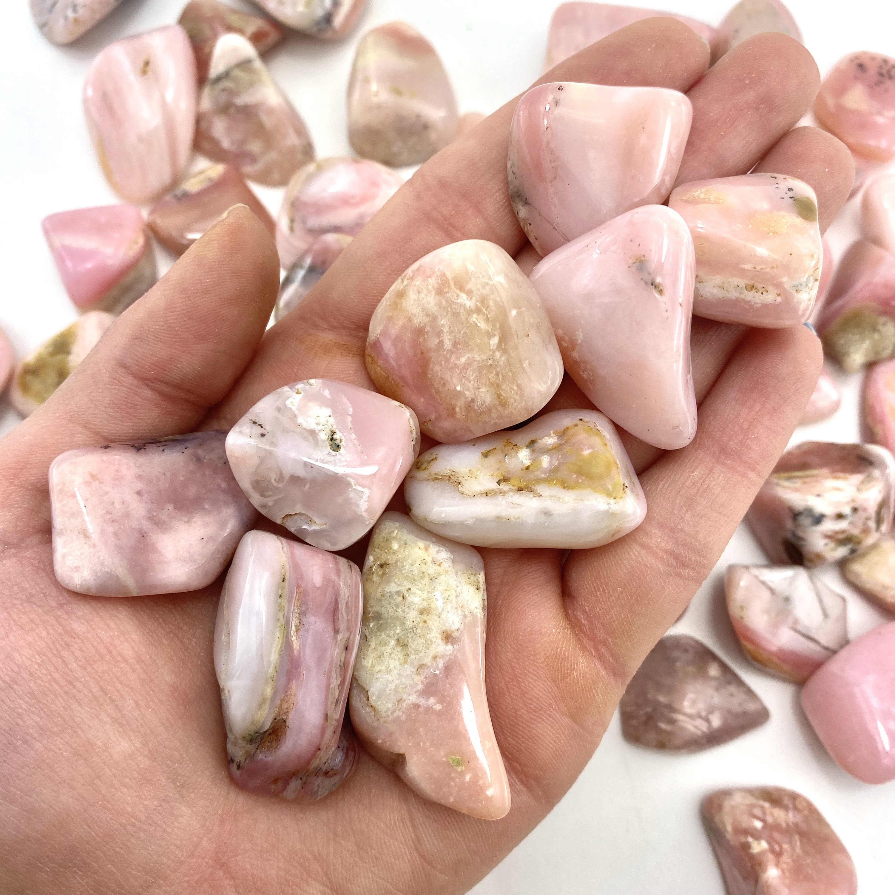 Pink Opal Tumble, Tumbled Pink Opal, Pink Opal Pocket Stone, T-132 Pink Opal Tumble, Tumbled Pink Opal, Pink Opal Pocket Stone, T-132