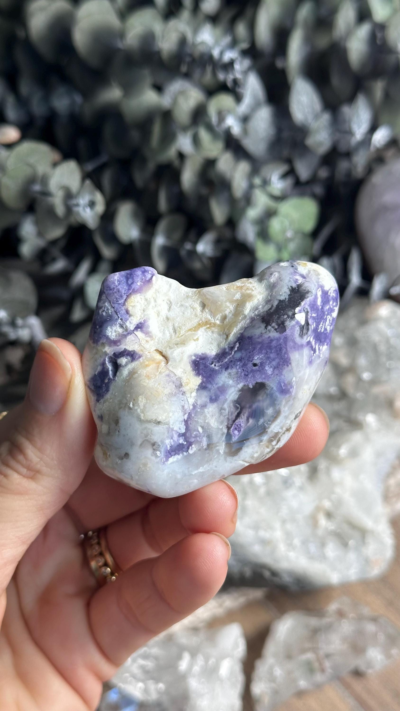 Purple Opal Tumbled Palm Stone, Morado Opal