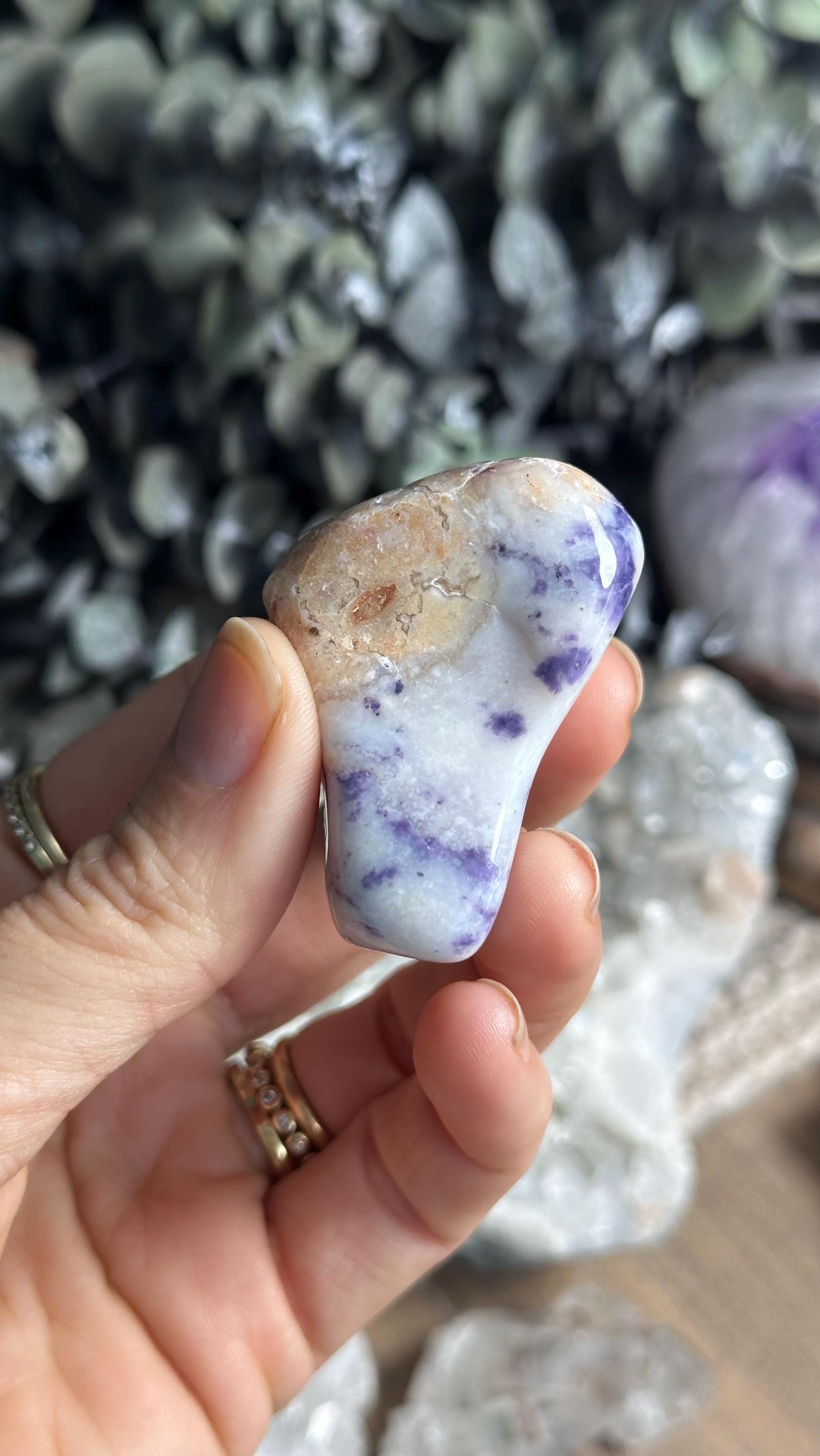 Purple Opal Tumbled Palm Stone, Morado Opal