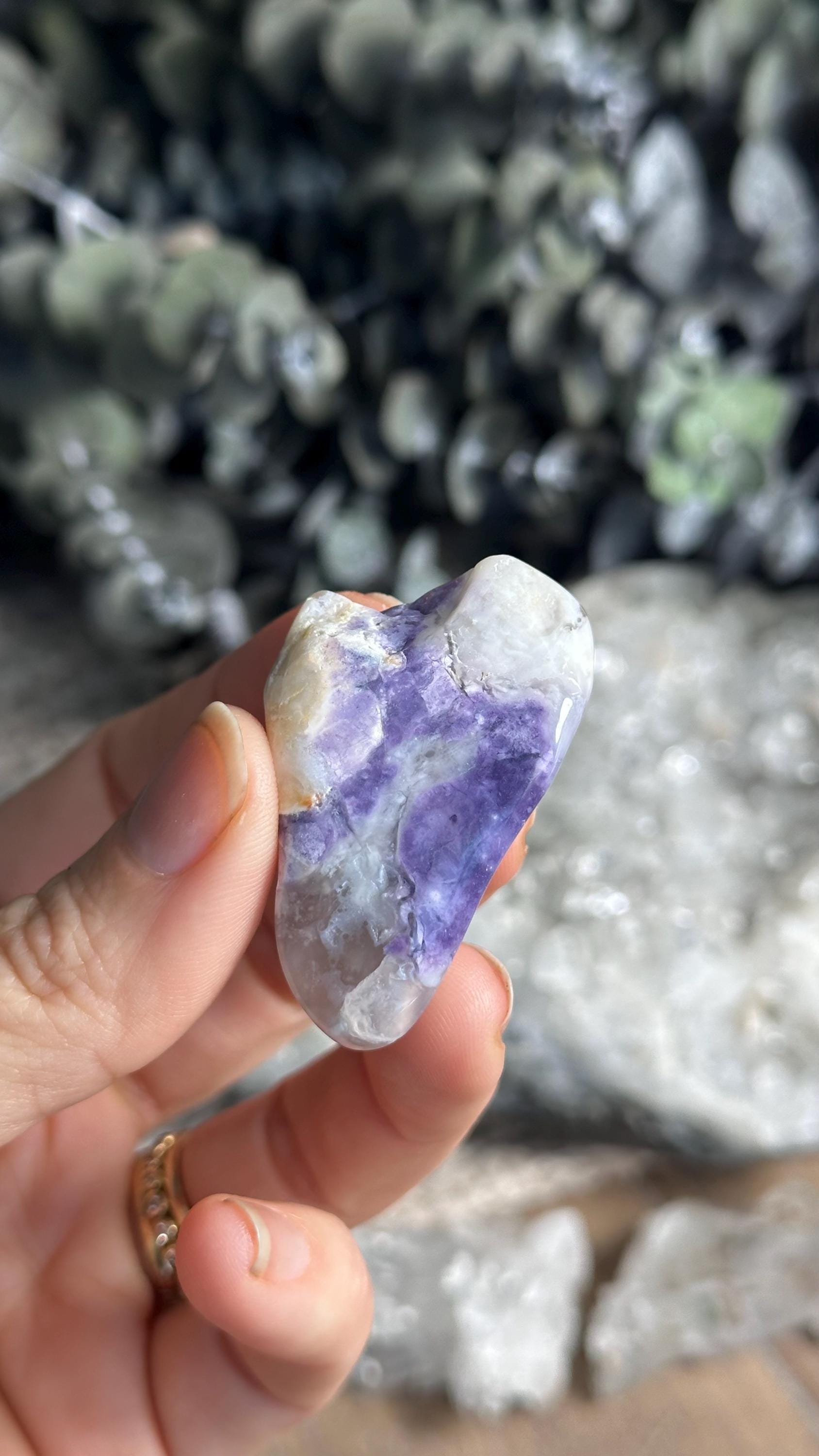 Purple Opal Tumbled Palm Stone, Morado Opal