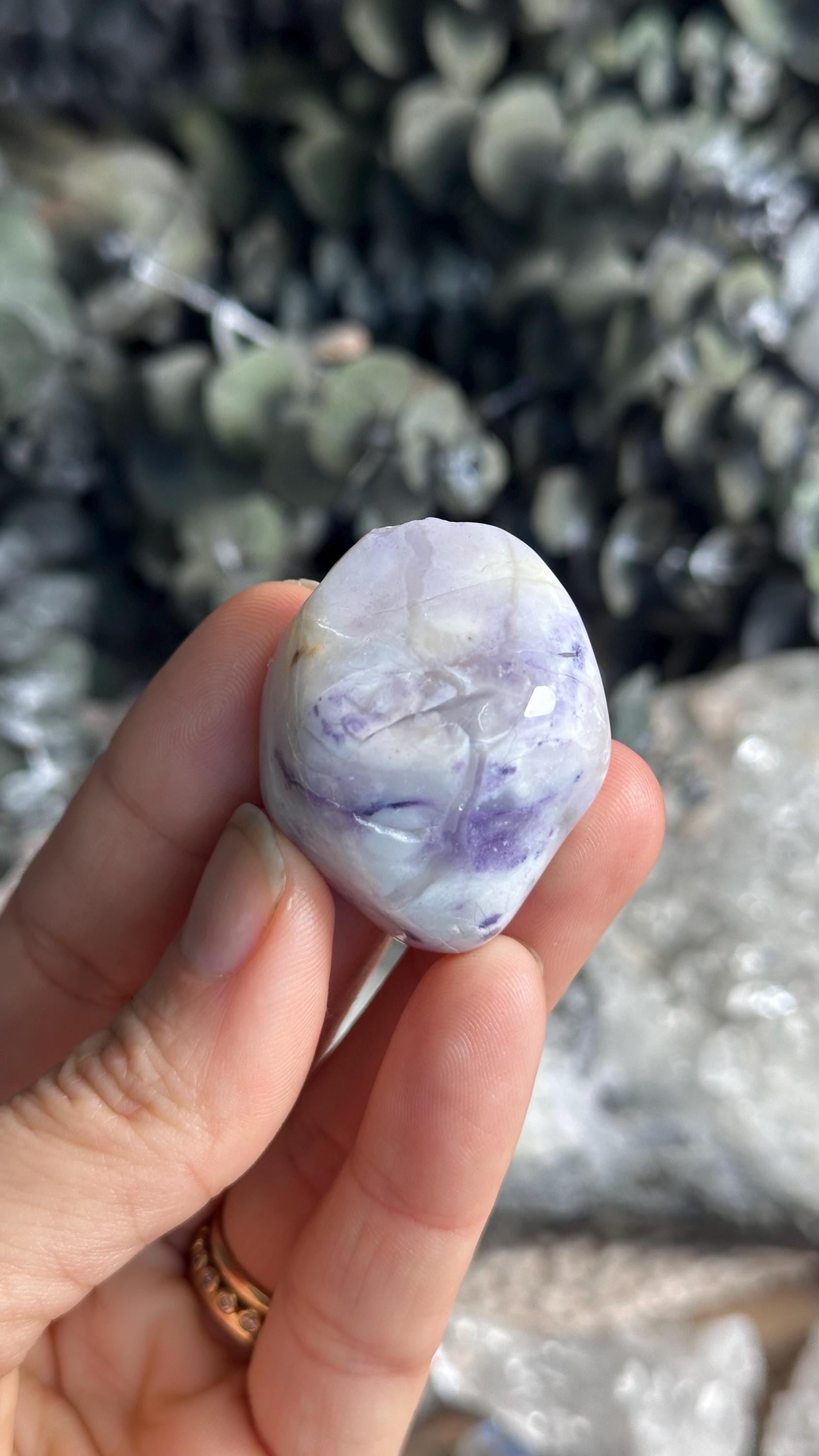 Purple Opal Tumbled Palm Stone, Morado Opal
