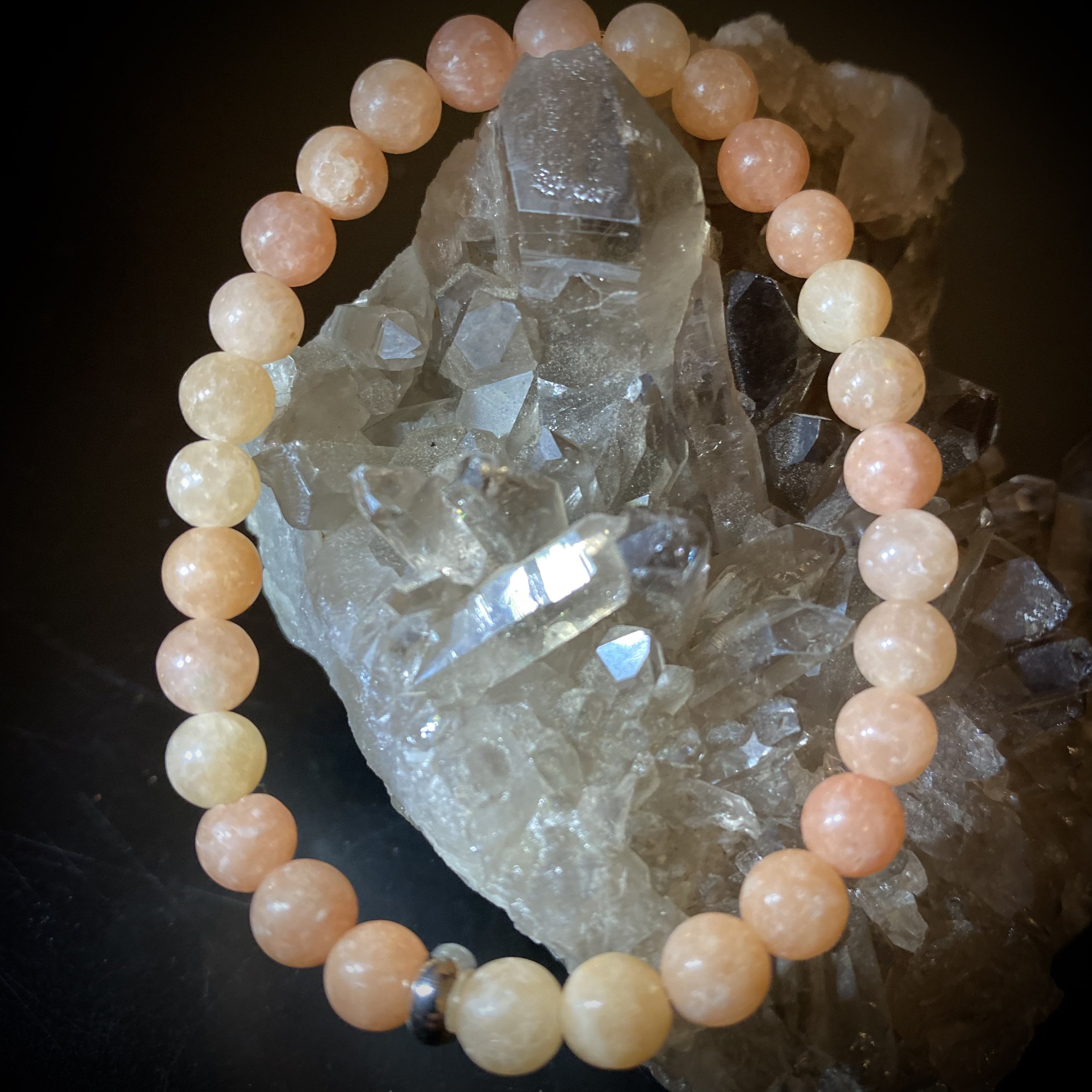 6mm Orange Calcite Stretch Bracelet