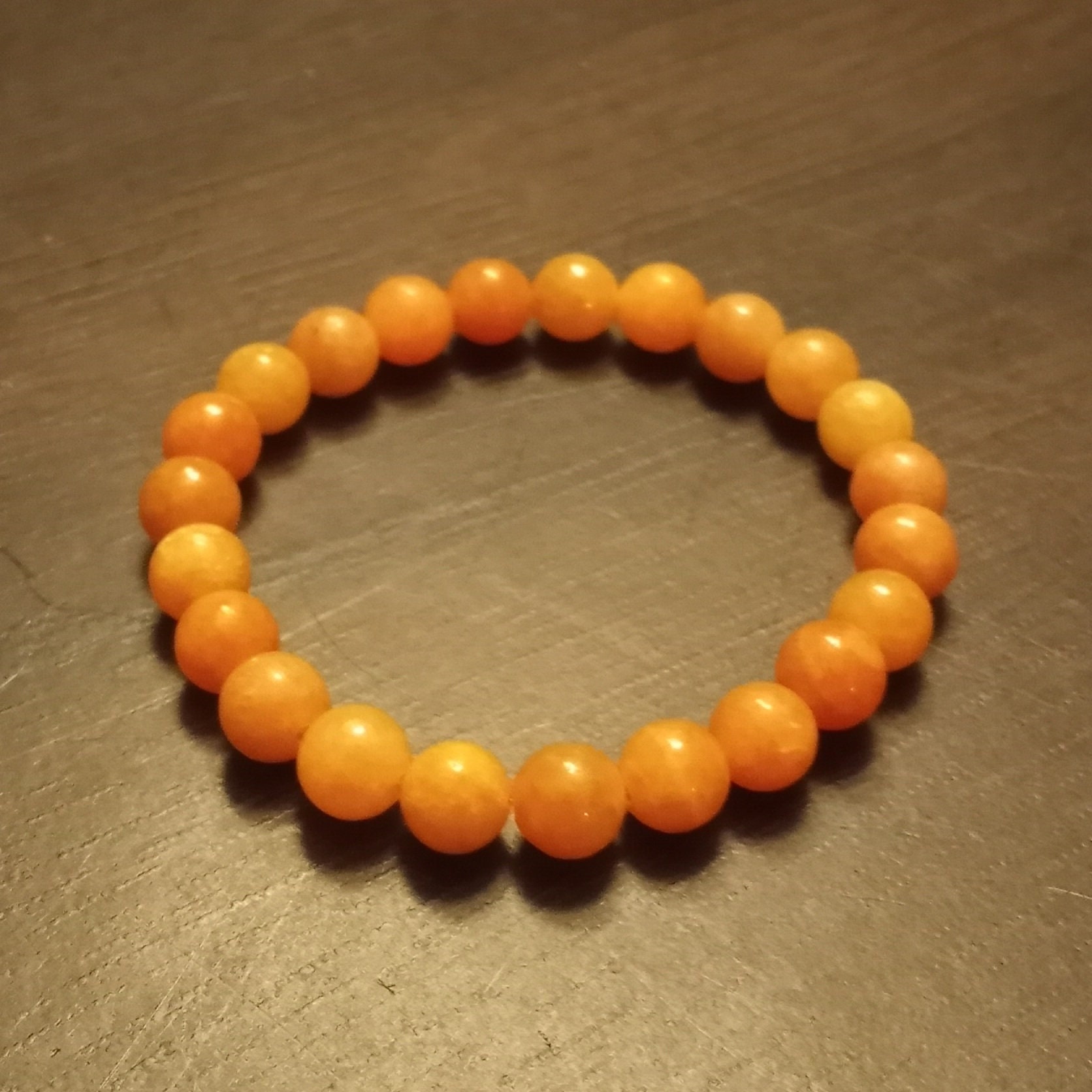 Orange Calcite Beaded Bracelet