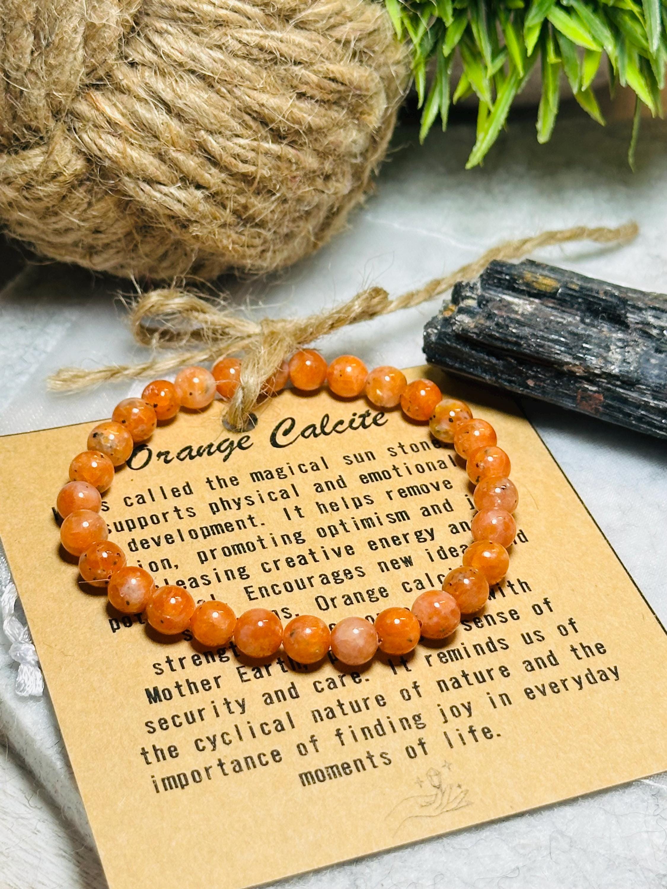 Beautiful 100% Natural Orange Calcite Bracelet 6mm Or 8 Mm| Amplify Energy And Radiate Positivity | Cancer & Leo Birthstone |