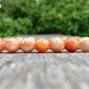 Chunky Faceted Orange Calcite Bracelet 10mm Orange Calcite Beaded Gemstone Bracelet Bracelet Stack Bracelet Unisex Bracelet Gift Bracelet