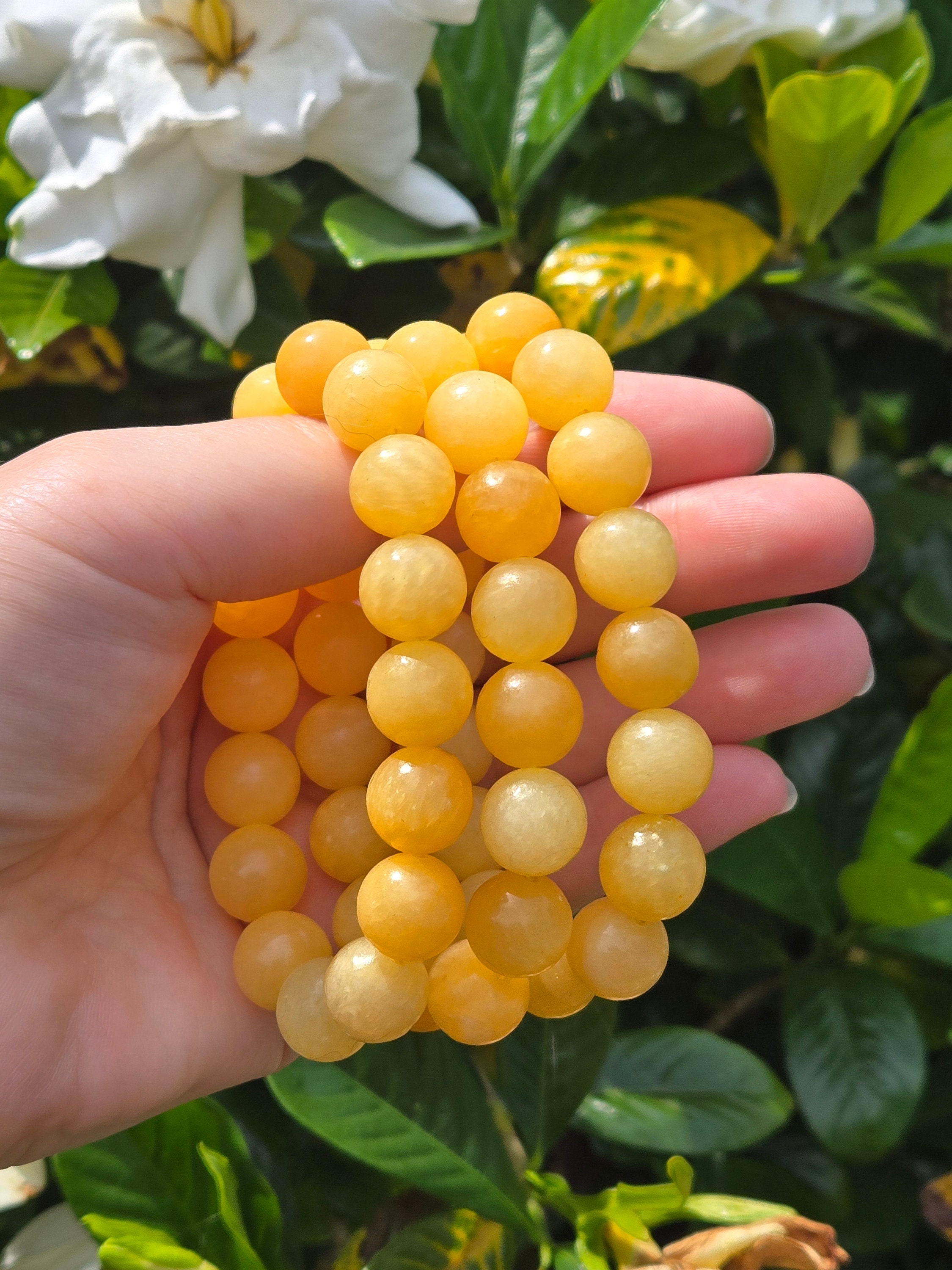 Orange Calcite Bracelet, Orange Calcite Crystal Jewelry