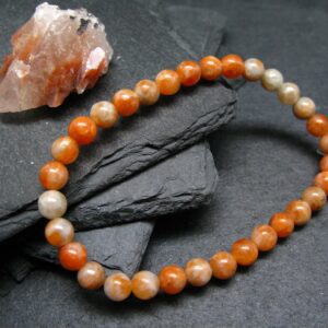Orange Calcite Genuine Bracelet ~ 7 Inches ~ 6mm Round Beads