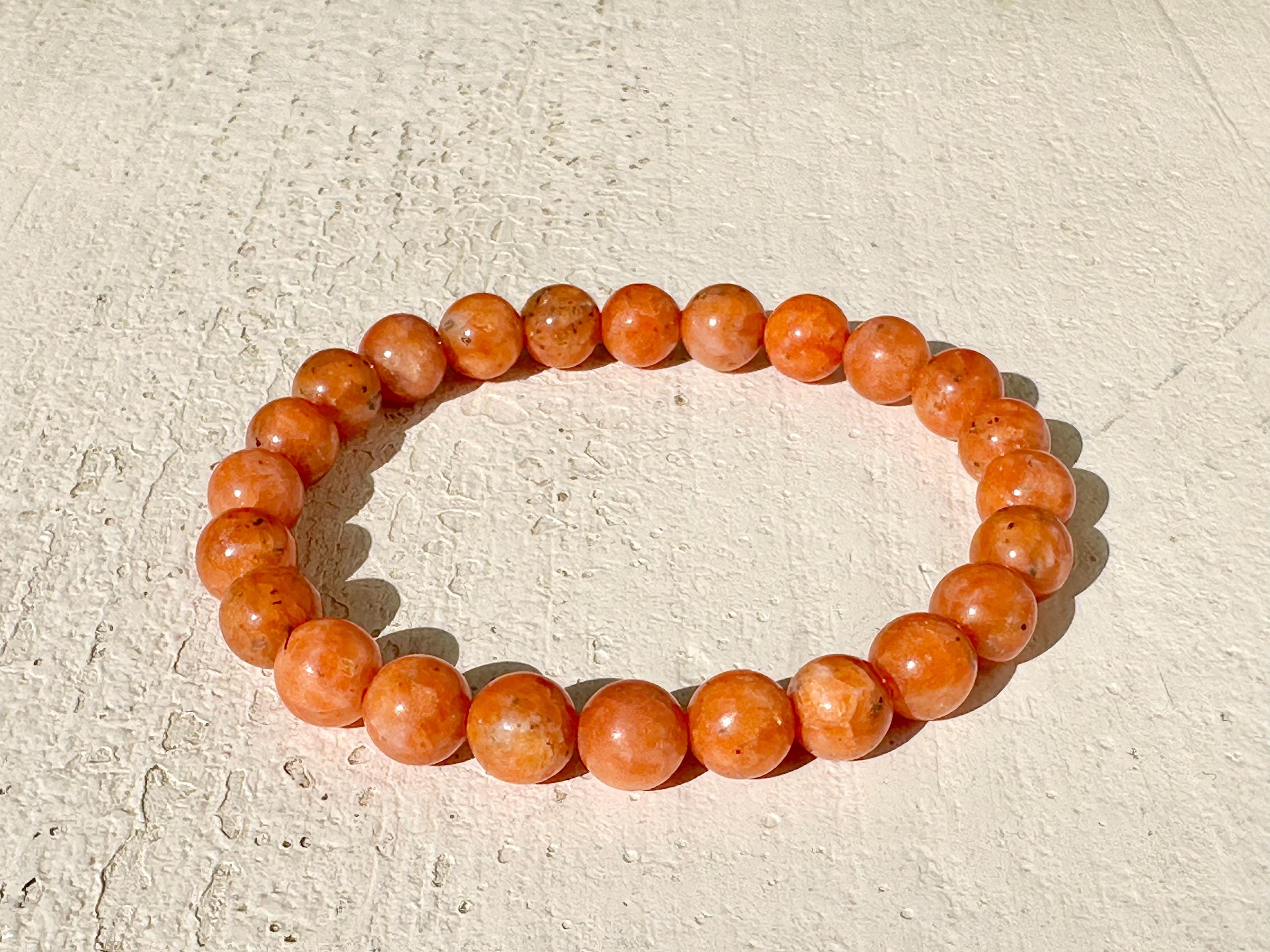 Genuine Orange Calcite Crystal Healing Chakra Bracelet