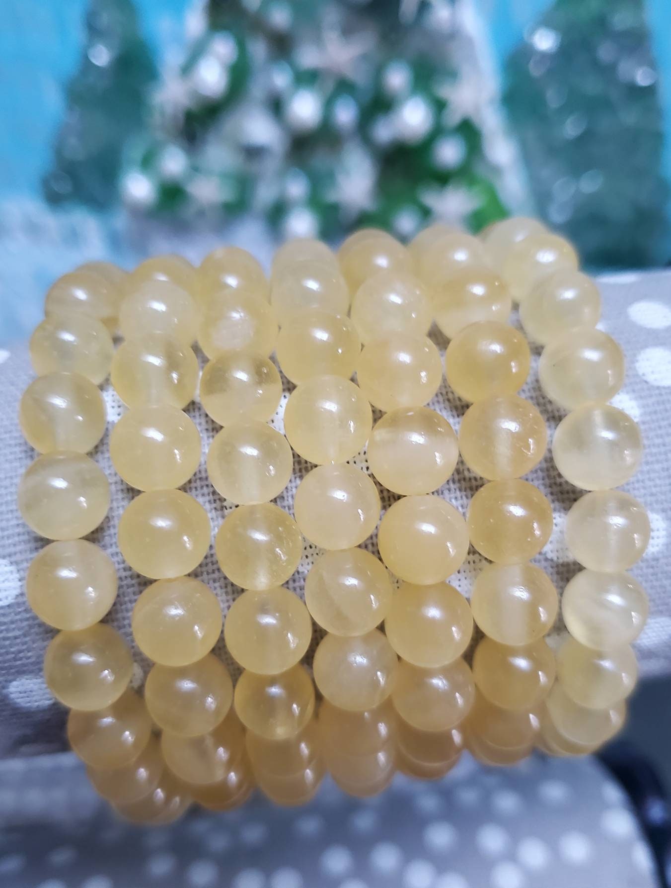 High Grade Orange Calcite Crystal Beaded Bracelet