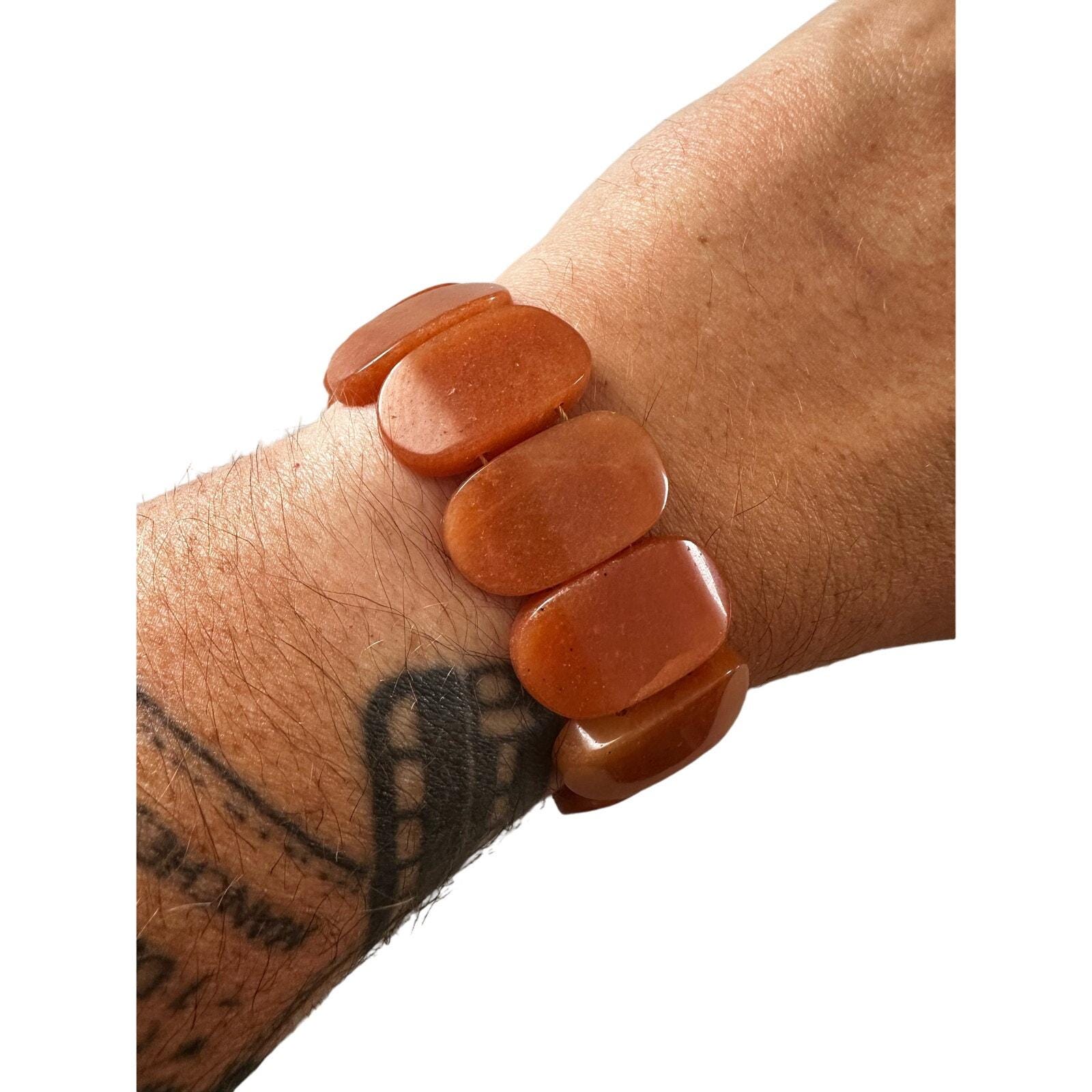 Peach Gemstone Bracelet Orange Calcite Or Orange Aventurine