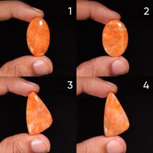 AAA Orange Calcite Cabochon, Loose Gemstone For Jewelry Making