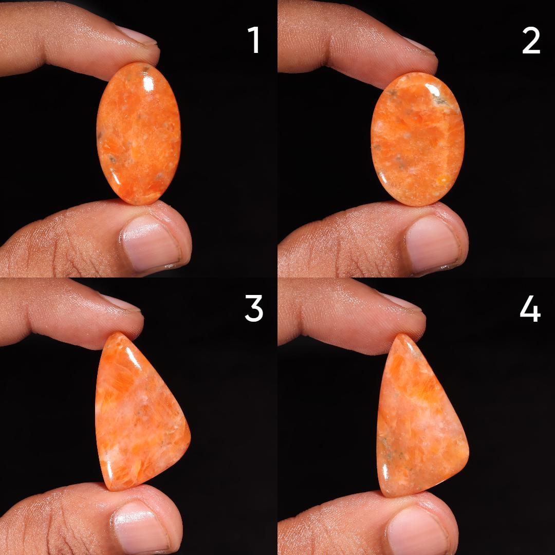 Aaa Orange Calcite Cabochon, Loose Gemstone For Jewelry Making