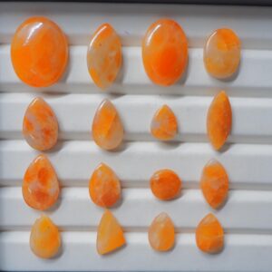 Polished Orange Calcite Cabochon: Mexican Gemstone for Jewelry Polished Orange Calcite Cabochon: Mexican Gemstone for Jewelry