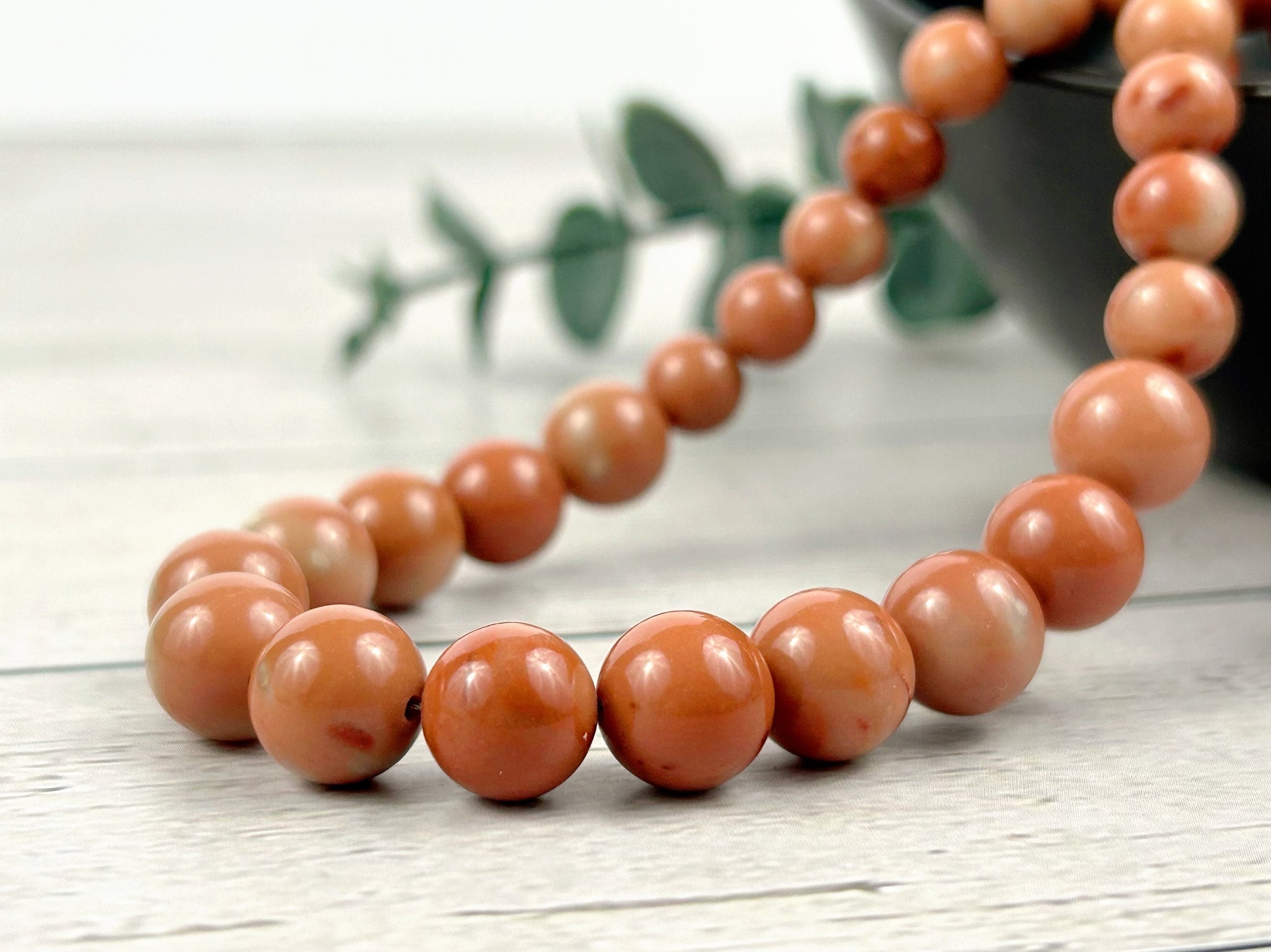 Orange Calcite Beaded Necklace: Energizing Gemstone Jewelry