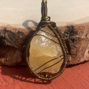 Raw orange calcite wire wrapped pendant, orange calcite wire wrap, orange calcite necklace, orange calcite pendant, raw calcite necklace