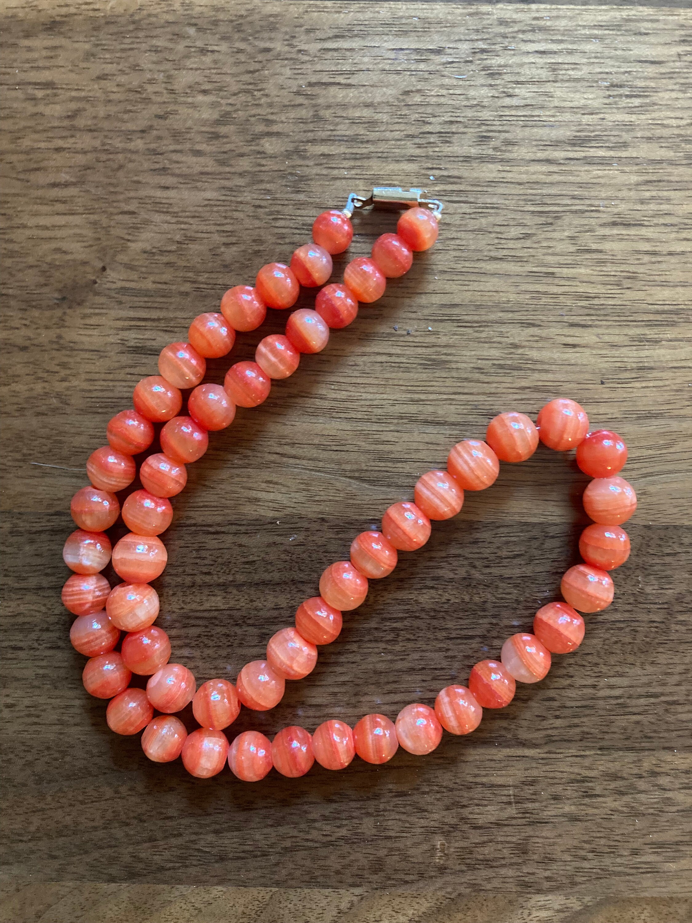 Vintage Orange Calcite Necklace