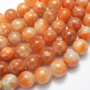 Orange Calcite Beads, 12mm, 16 Inch, Full strand, Approx 34 beads, Hole 1mm (335054005)