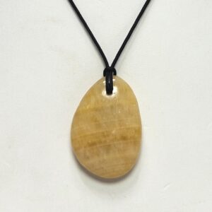 Orange Calcite Pendant Necklace, Free Shipping (23742), Peach Calcite Pendant, Adjustable Black Cord, Pendantlady