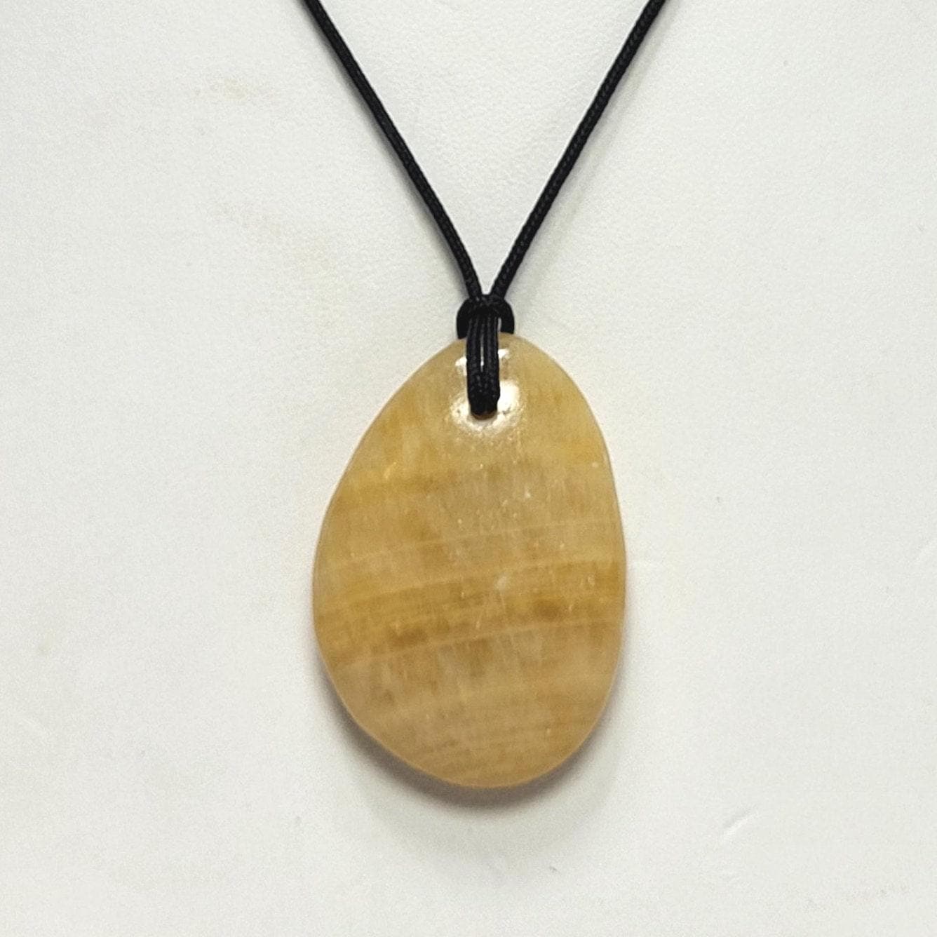 Orange Calcite Pendant Necklace, Free Shipping (23742), Peach Calcite Pendant, Adjustable Black Cord, Pendantlady