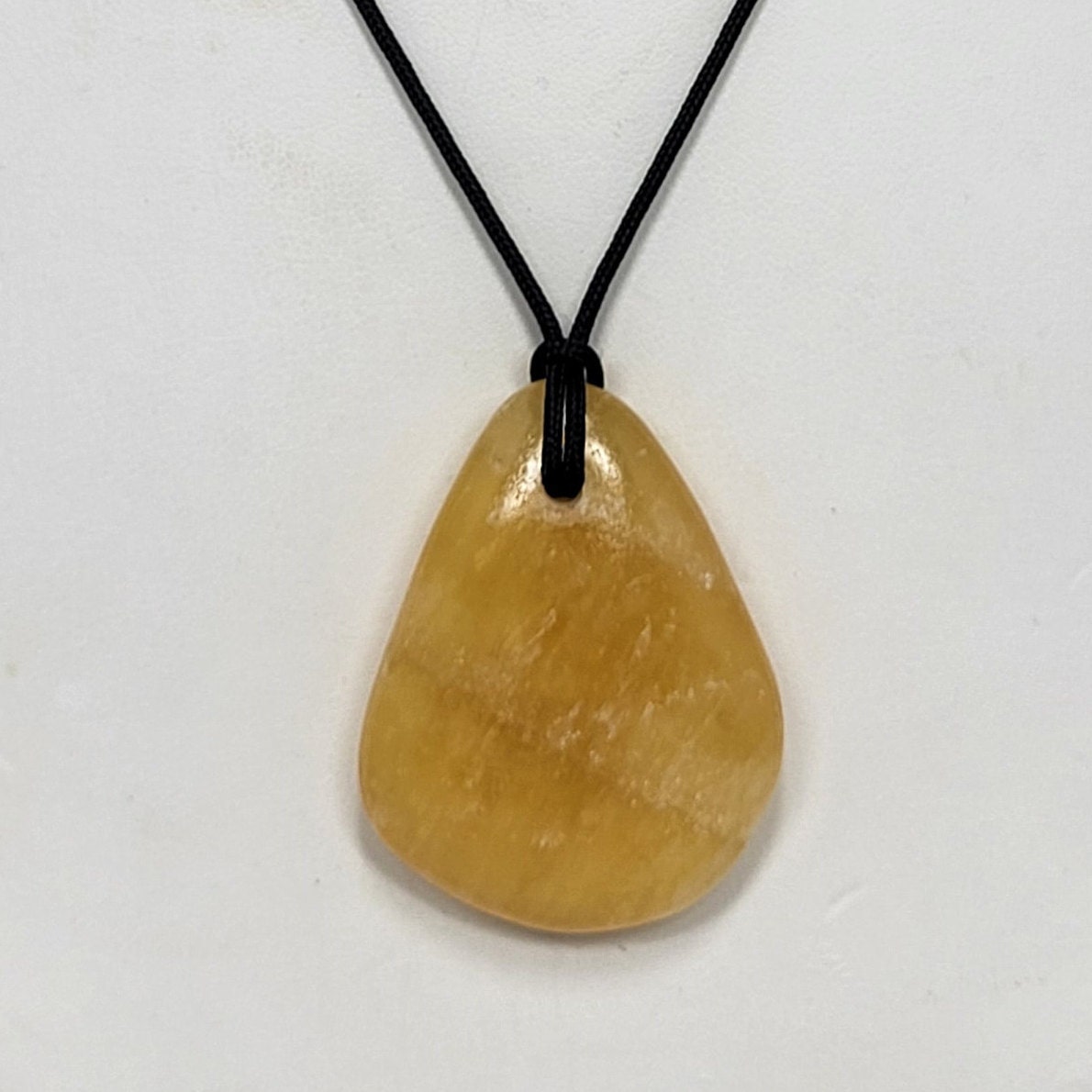Orange Calcite Pendant Necklace, Free Shipping (23979), Peach Calcite Pendant, Adjustable Black Cord, Pendantlady