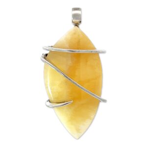 Stones Desire Orange Calcite Pendant Necklace (22")