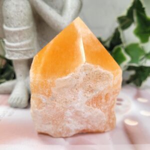 Orange Calcite Crystal Point • Natural Display Point • Ethically Sourced