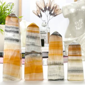Orange Calcite Crystal Tower: Energy & Creativity