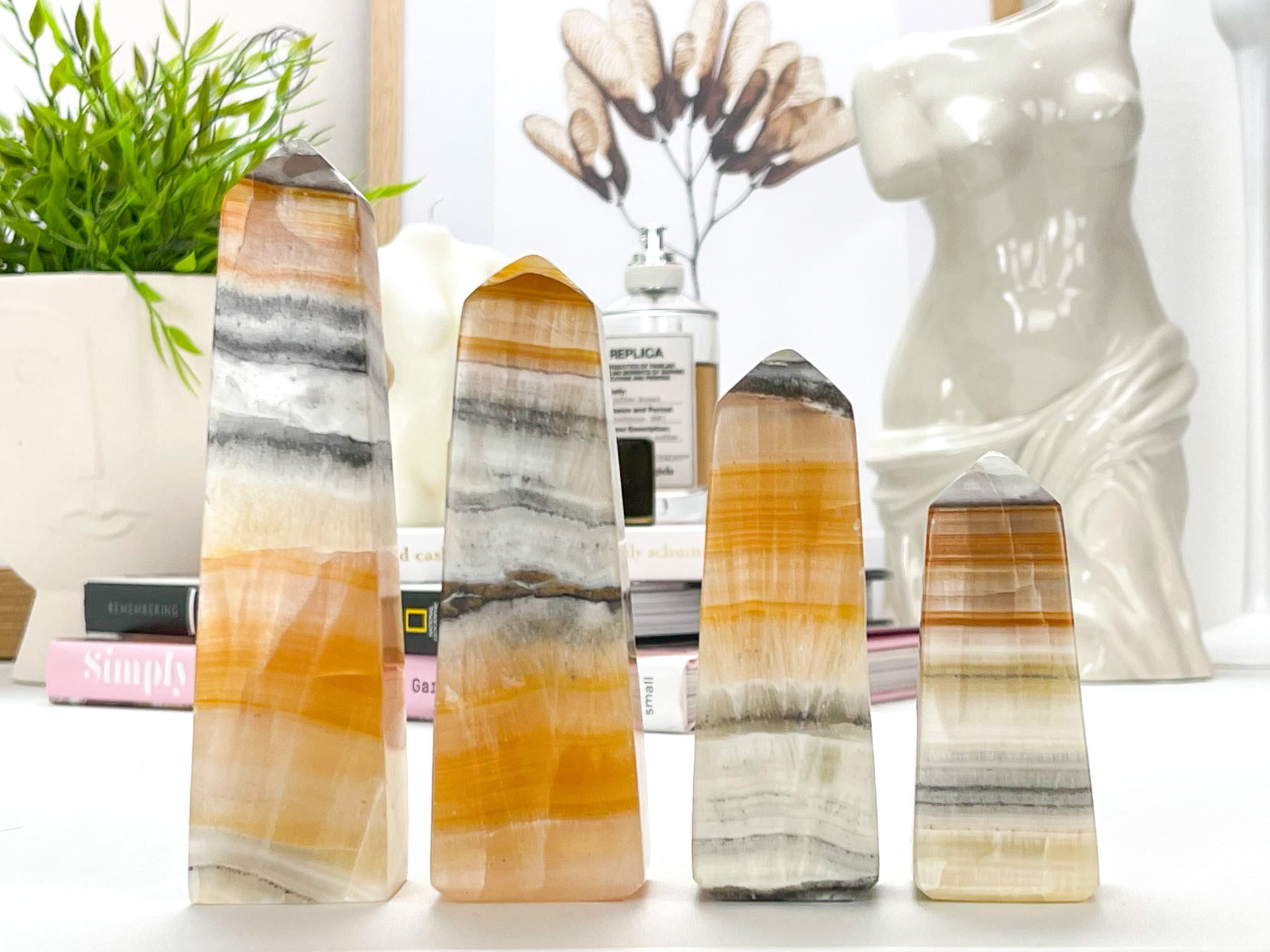 Orange Calcite Crystal Tower: Energy & Creativity Orange Calcite Crystal Tower: Energy & Creativity