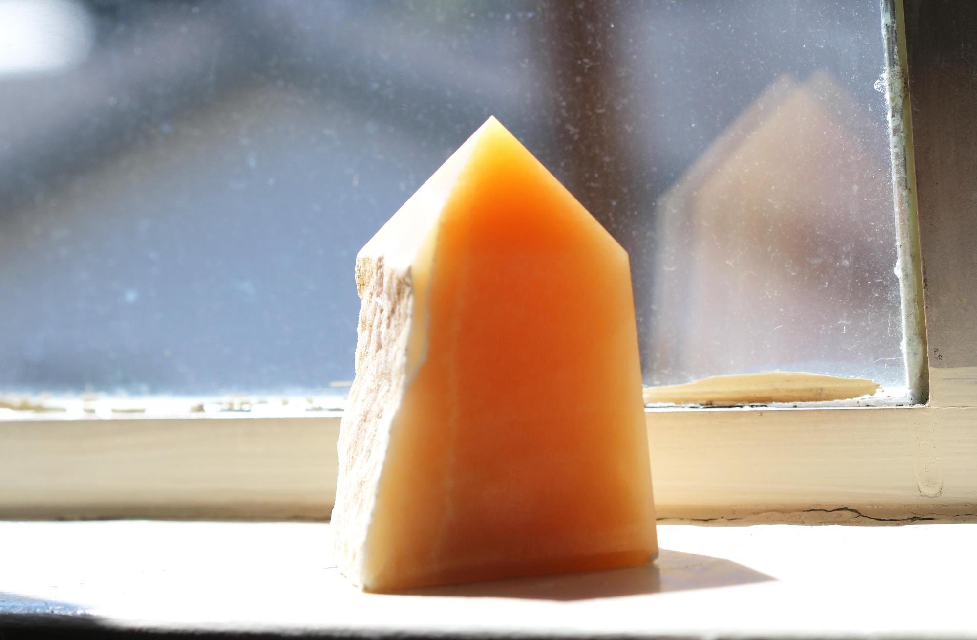 Orange Calcite Tower - Display Crystal - Alter Stone - Home Decor