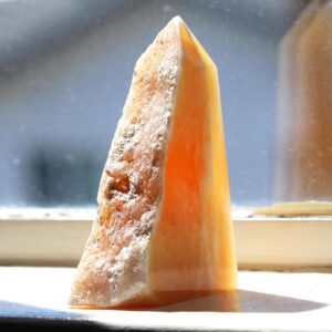 Orange Calcite Tower - Display Crystal - Alter Stone - Home Decor
