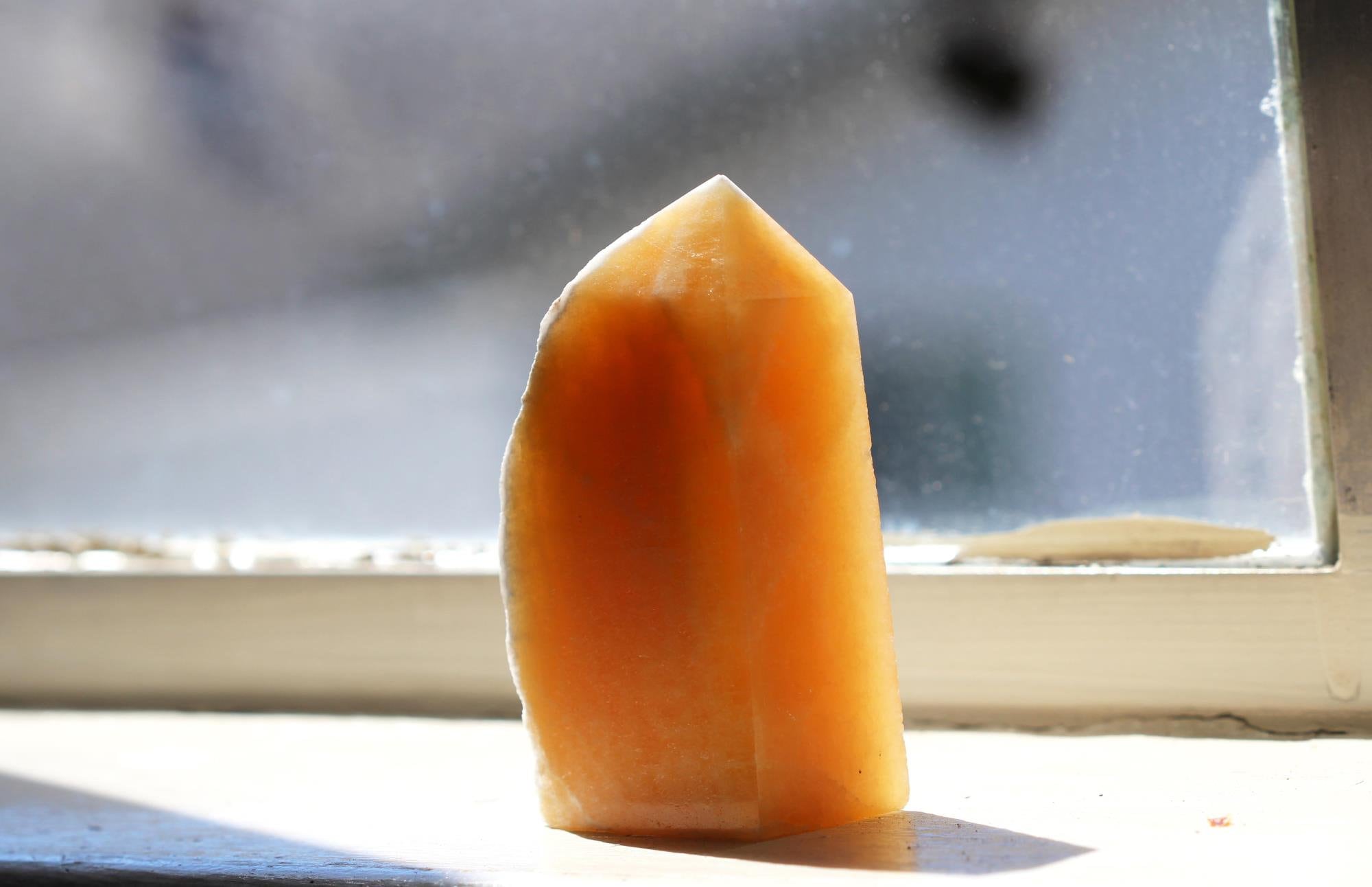 Orange Calcite Tower - Display Crystal - Alter Stone - Home Decor Orange Calcite Tower - Display Crystal - Alter Stone - Home Decor