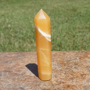 Orange Calcite Tower ~ 3.8" x 0.75" x 0.6 " ~ 2.6 Ounces