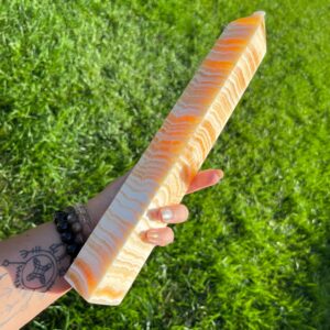 XL Statement Tower Banded Orange Calcite Tower | Banded Orange Calcite Tower