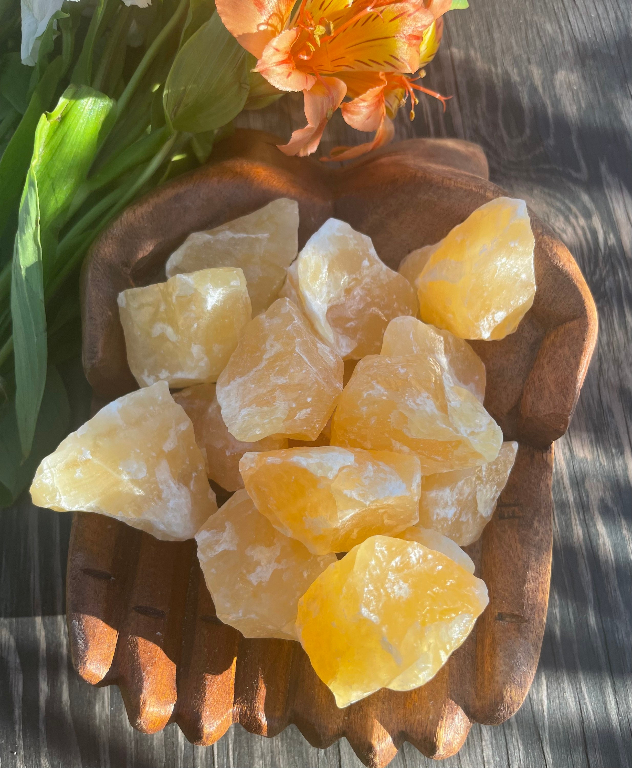 Orange Calcite, Orange Calcite Raw, Orange Calcite Cluster, Qty. 1