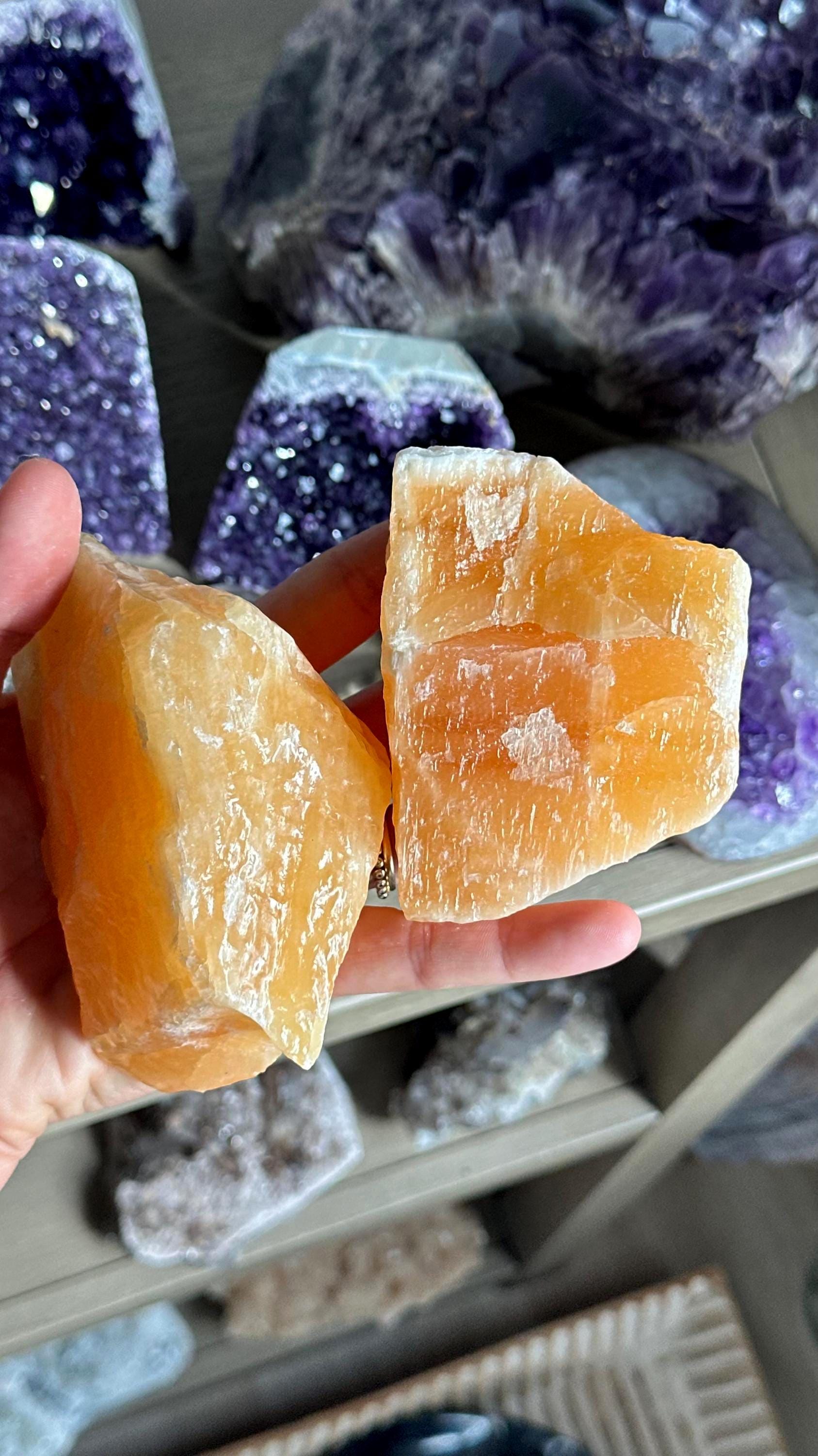 Large Raw Orange Calcite Chunk Large Raw Orange Calcite Chunk