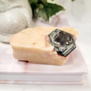Phlogopite Mica In Orange Calcite • Ethically Sourced