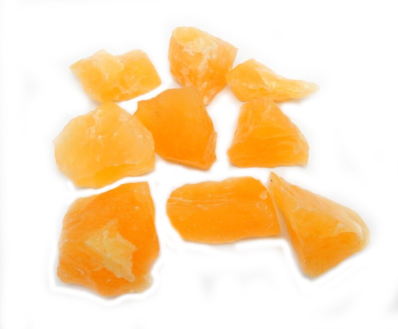 Rough Orange Calcite Crystals, Reiki Chakra Stones