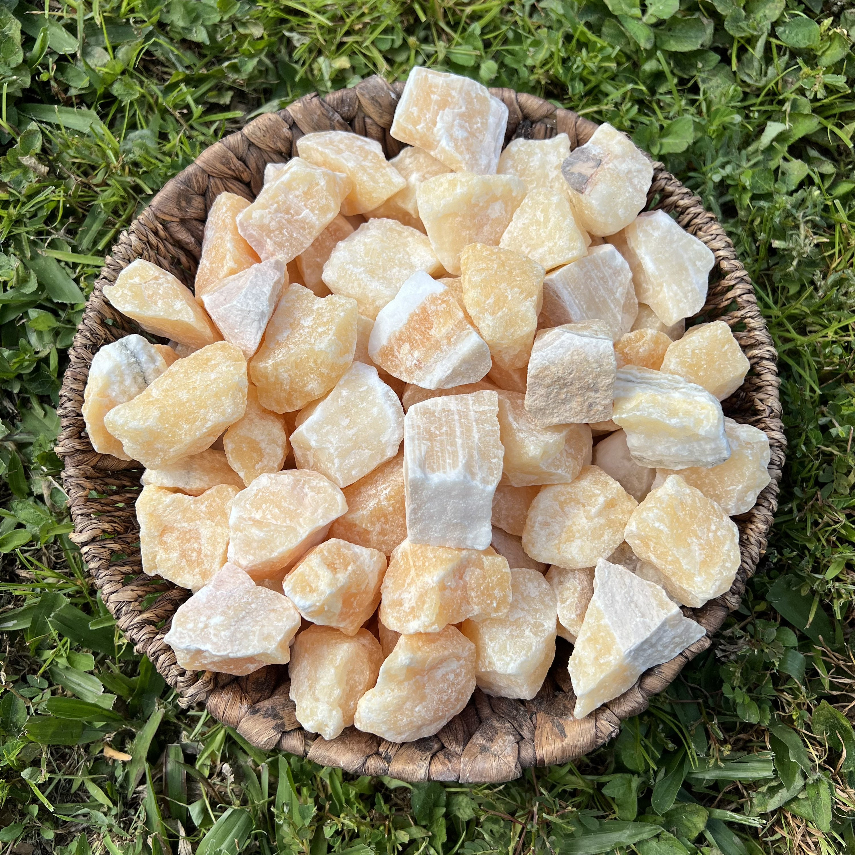 Orange Calcite Rough Natural Stones