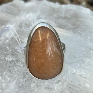 Size 5.5 Orange Calcite Silver Ring Size 5.5 Orange Calcite Silver Ring