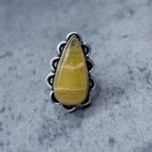Orange Calcite Ring: Sterling Silver Gemstone Setting, US Size 6.75 Orange Calcite Ring: Sterling Silver Gemstone Setting, US Size 6.75