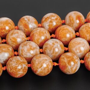 14mm Orange Calcite Beads Grade Aaa Genuine Natural Gemstone Round Loose Beads 15" Full Strand