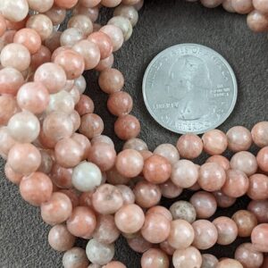 6mm Natural  Orange Calcite Round Beads, approx 65 beads, 15.5 inch strand    JSF003