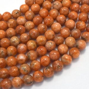 Orange Calcite, 8mm (8.3mm) Round Beads, 15.5 Inch, Approx.  beads, Hole 1mm (335054006)