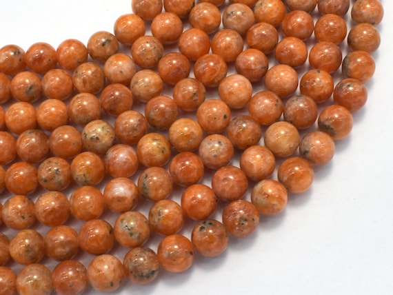 Orange Calcite, 8mm (8.3mm) Round Beads, 15.5 Inch, Approx. Beads, Hole 1mm (335054006)