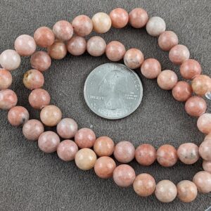 8mm Natural  Orange Calcite Round Beads, approx 50 beads, 15.5 inch strand    JSF004