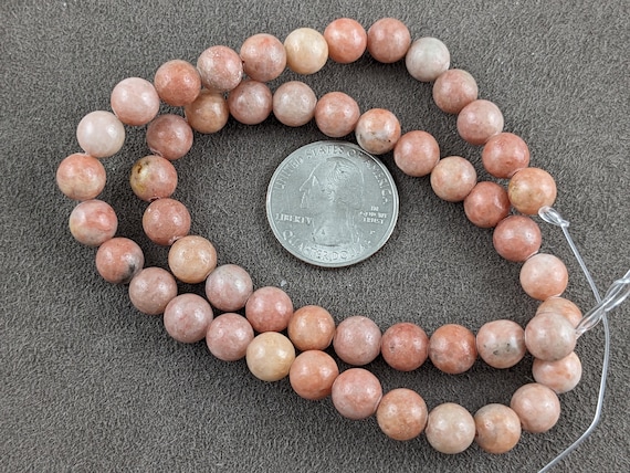 8mm Natural Orange Calcite Round Beads, Approx 50 Beads, 15.5 Inch Strand Jsf004