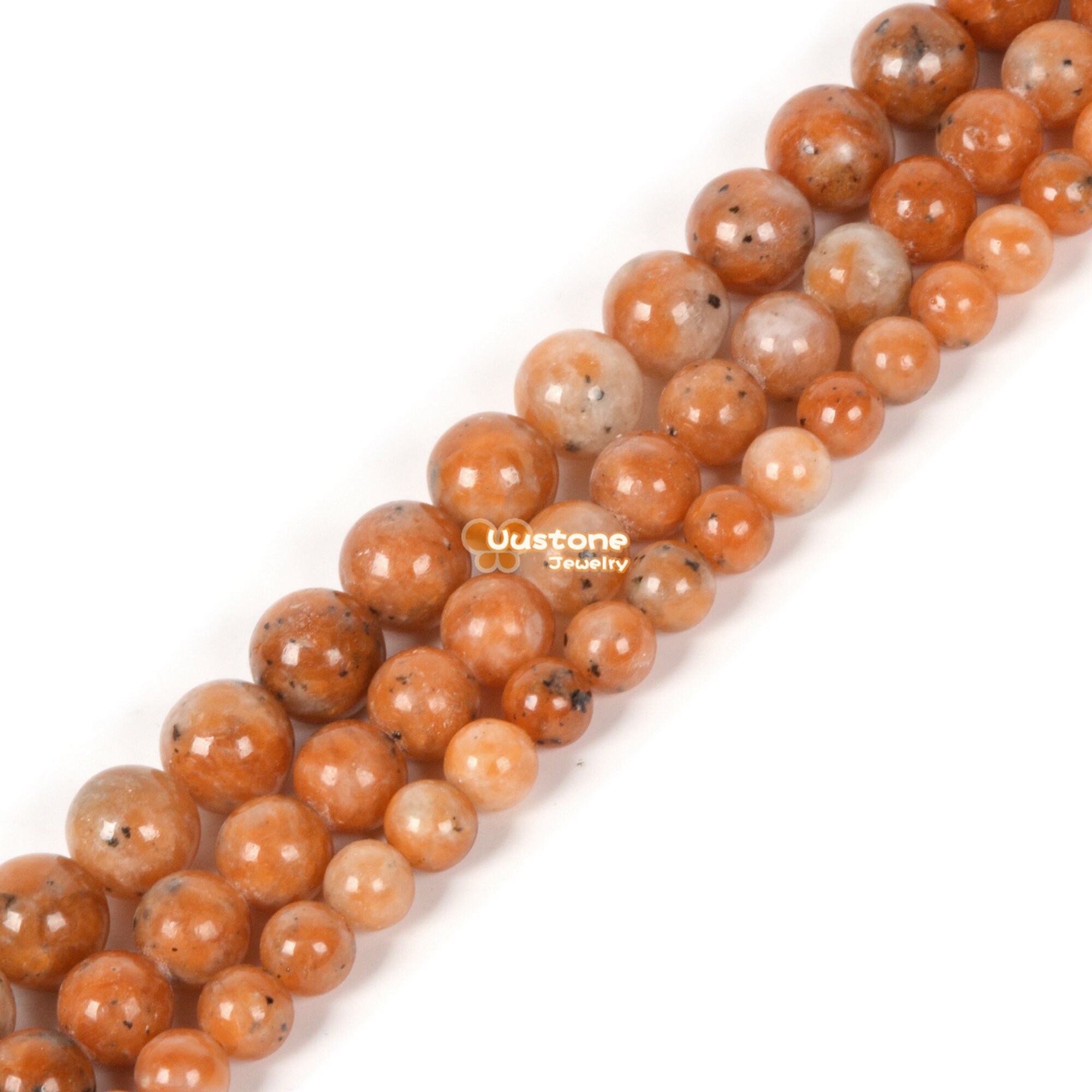 Orange Calcite Round Ball Loose Gemstone Beads 6mm 8mm 10mm