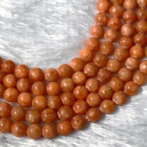 Wholesale 2 strands Orange Calcite Round Beads For Bracelets, Necklaces & Chakra Healing Jewelry Loose Gemstone Beads Meditation Jewelry