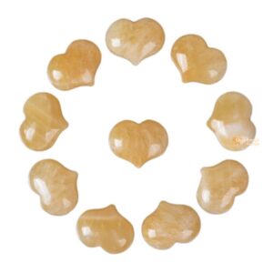 25mm Orange calcite puff LOVE hearts 1 inch Crystal healing Reiki pocket stone